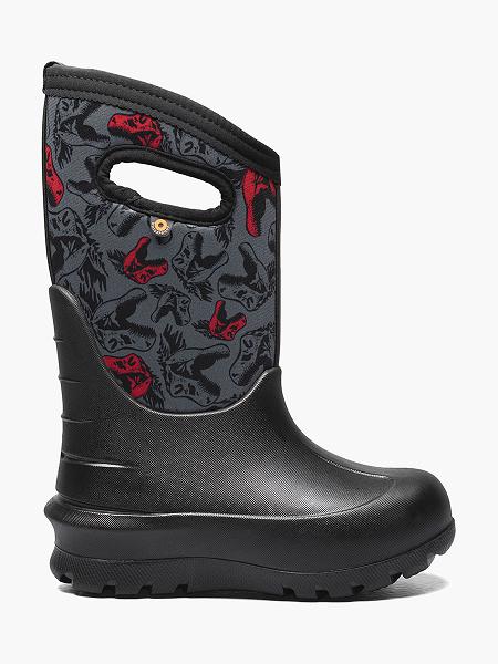 BOGS Boots Deutschland - Neo-Classic Cool Dinos Winterstiefel Kinder Schwarz Multi DE12376